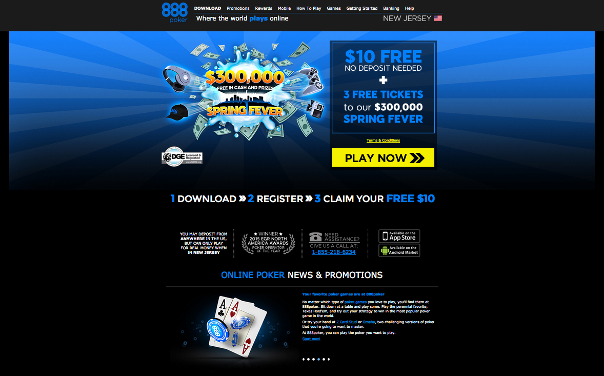 live support to 888 poker site nj
